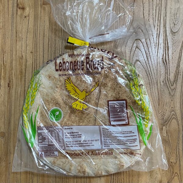 Peace bakery Lebanese bread wholemeal home delivered sydney